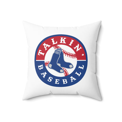 Spun Polyester Square Pillow Talkin' Baseball
