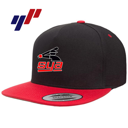Yupoong Y6007 Adult 5-Panel Cotton Twill Snapback Cap - SYA Batter Logo