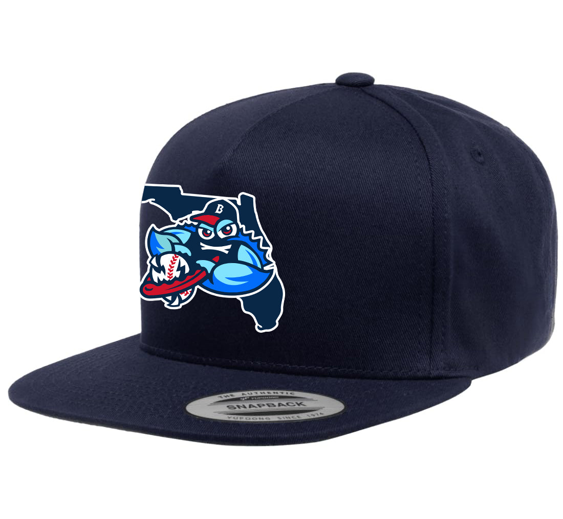 Yupoong Y6007 Adult 5-Panel Cotton Twill Snapback Cap - FCA Blue Claws
