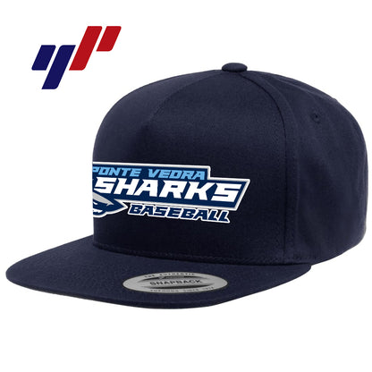 Yupoong Y6007 Adult 5-Panel Cotton Twill Snapback Cap - PV Sharks