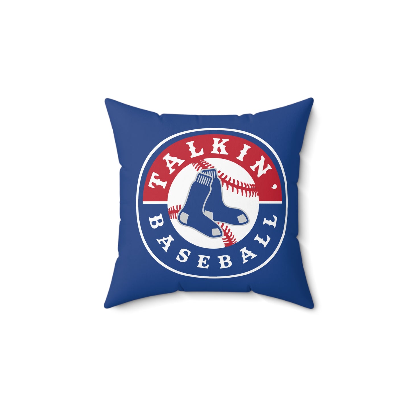 Spun Polyester Square Pillow Talkin' Baseball