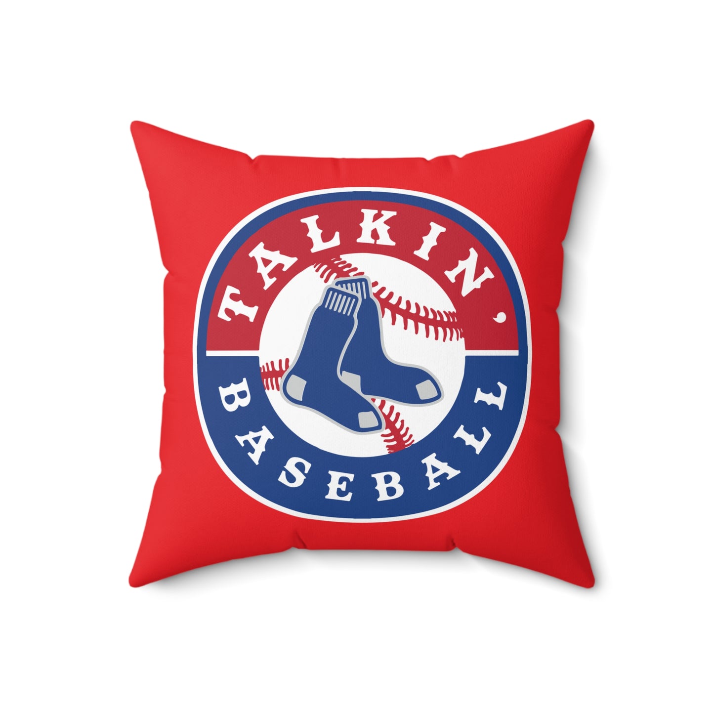 Spun Polyester Square Pillow Talkin' Baseball
