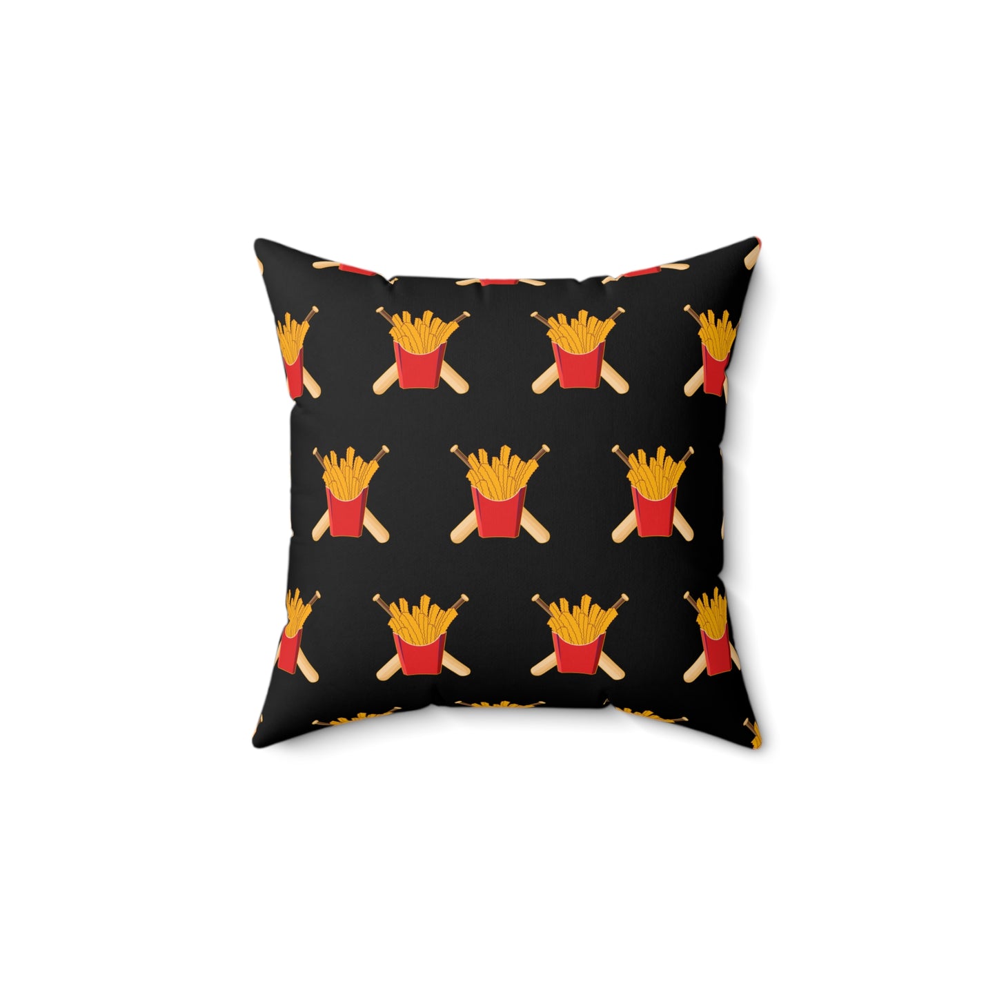 Spun Polyester Square Pillow Team Rally Fries