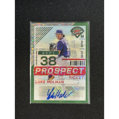 2024 Panini Prospects Edition Baseball Luke Holman Green Pulsar Auto /25