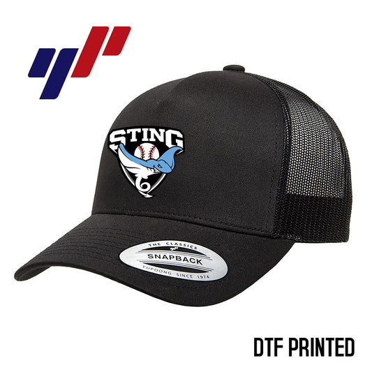 Yupoong 6506 Adult 5-Panel Retro Trucker Cap DTF PRINTED- Southwest Sting Baseball