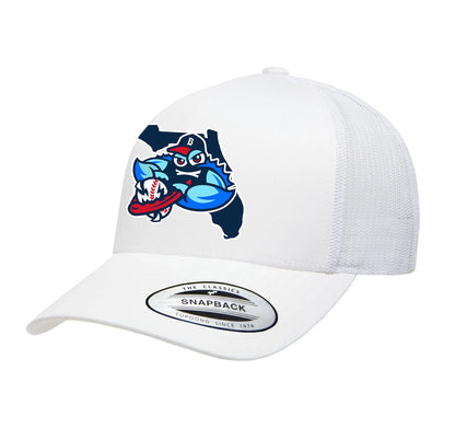 Yupoong 6506 Adult 5-Panel Retro Trucker Cap - FCA Blue Claws