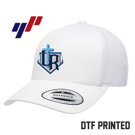 Yupoong 6506 Adult 5-Panel Retro Trucker Cap DTF PRINTED- Reign Baseball