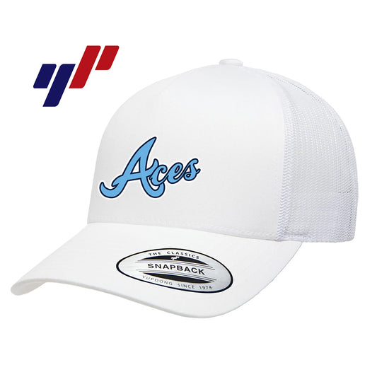 Yupoong 6506 Adult 5-Panel Retro Trucker Cap DTF PRINTED- Aces Baseball