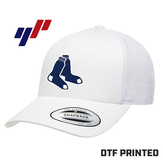 Yupoong 6506 Adult 5-Panel Retro Trucker Cap DTF PRINTED - Blue Sox Baseball