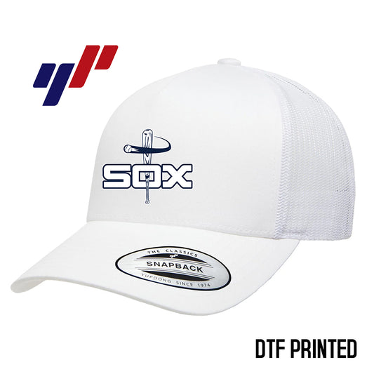 Yupoong 6506 Adult 5-Panel Retro Trucker Cap DTF PRINTED- East Coast Sox Baseball