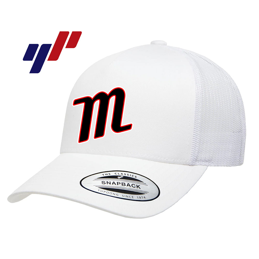 Yupoong 6506 Adult 5-Panel Retro Trucker Cap - SYA Mets "M" Logo