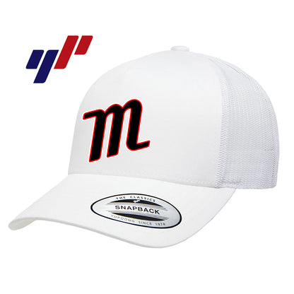 Yupoong 6506 Adult 5-Panel Retro Trucker Cap - SYA Mets "M" Logo