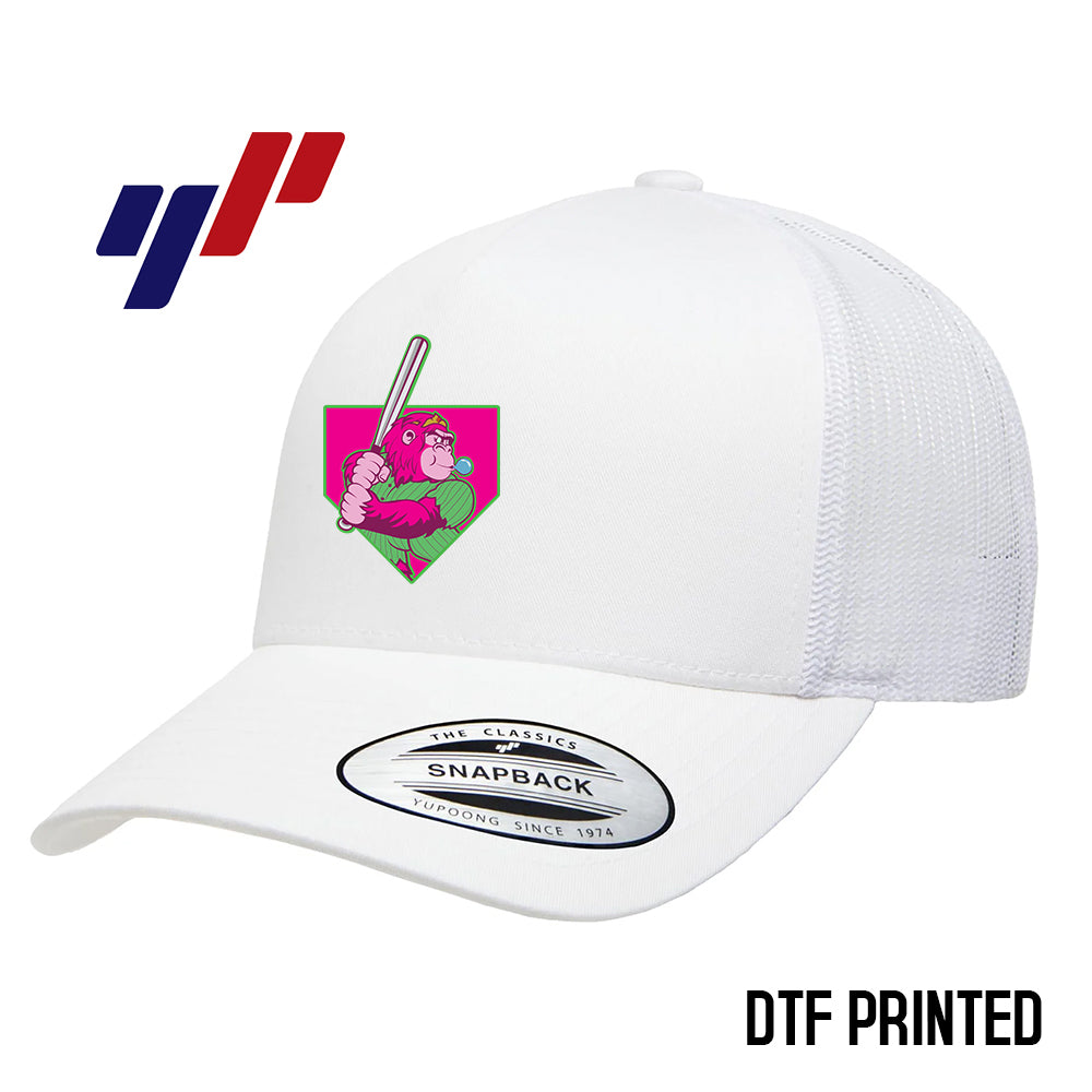 Yupoong 6506 Adult 5-Panel Retro Trucker Cap DTF PRINTED- OSP Gorilla Queens Softball