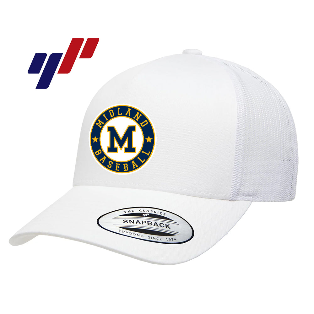 Yupoong 6506 Adult 5-Panel Retro Trucker Cap - Midland Baseball