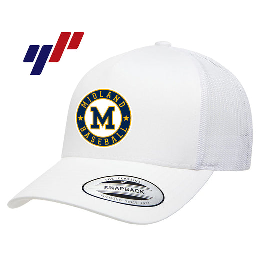 Yupoong 6506 Adult 5-Panel Retro Trucker Cap - Midland Baseball