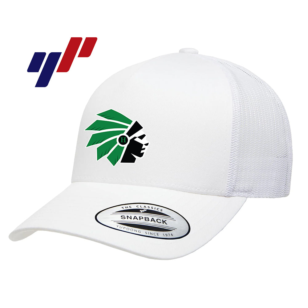 Yupoong 6506 Adult 5-Panel Retro Trucker Cap DTF PRINTED- Hopatcong Warriors Football & Cheer