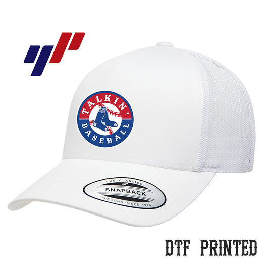 Yupoong 6506 Adult 5-Panel Retro Trucker Cap DTF PRINTED- Talkin' Baseball