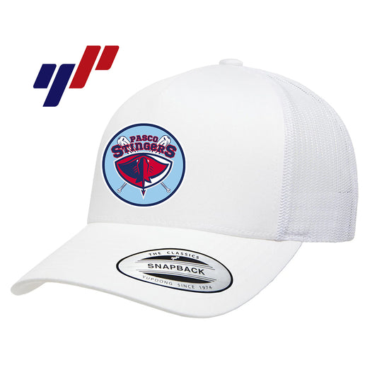 Yupoong 6506 Adult 5-Panel Retro Trucker Cap DTF PRINTED- Pasco Stingers Baseball