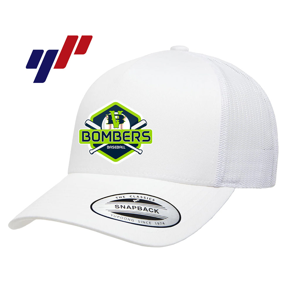 Yupoong 6506 Adult 5-Panel Retro Trucker Cap DTF PRINTED- VB Bombers Baseball