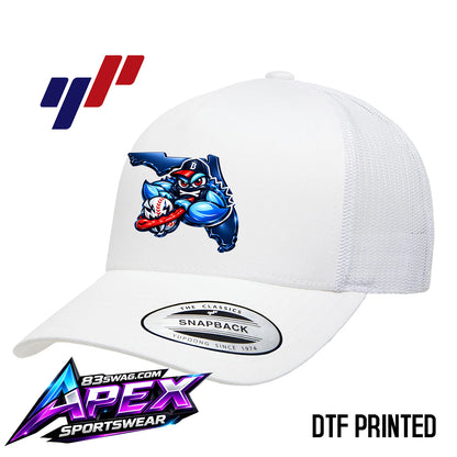 APEX 6506 Adult 5-Panel Retro Trucker Cap DTF PRINTED- FCA Blueclaws Baseball