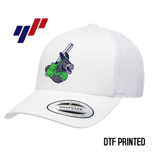 Yupoong 6506 Adult 5-Panel Retro Trucker Cap DTF PRINTED- OBP - Swamp Donkeys