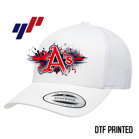Yupoong 6506 Adult 5-Panel Retro Trucker Cap DTF PRINTED- Little Rock A's Baseball