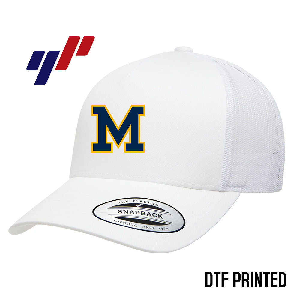 Yupoong 6506 Adult 5-Panel Retro Trucker Cap DTF PRINTED- Midland Baseball