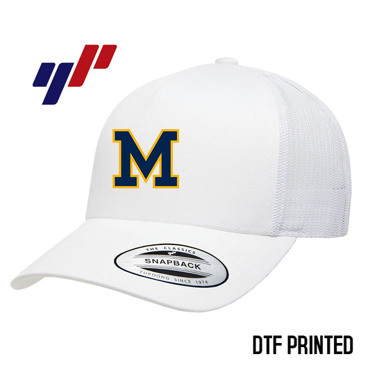 Yupoong 6506 Adult 5-Panel Retro Trucker Cap DTF PRINTED- Midland Baseball
