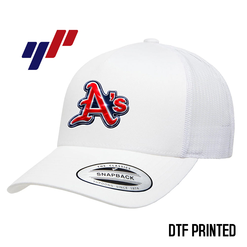 Yupoong 6506 Adult 5-Panel Retro Trucker Cap DTF PRINTED- Little Rock A's Baseball