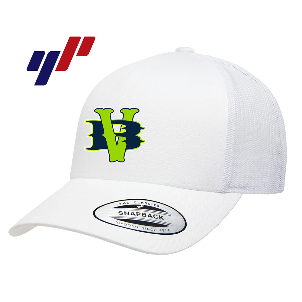 Yupoong 6506 Adult 5-Panel Retro Trucker Cap DTF PRINTED- VB Bombers Baseball
