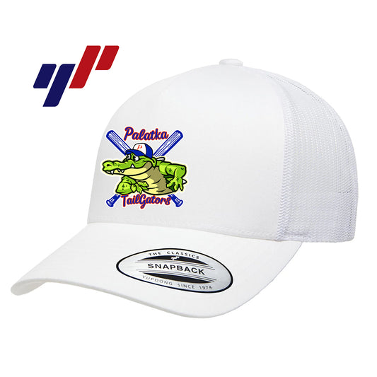 Yupoong 6506 Adult 5-Panel Retro Trucker Cap DTF PRINTED- Palatka TailGators Baseball