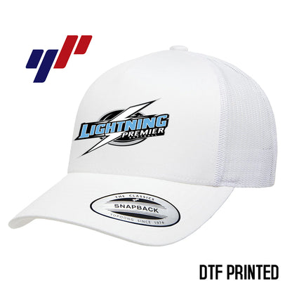 Yupoong 6506 Adult 5-Panel Retro Trucker Cap DTF PRINTED - Lightning Premier Softball