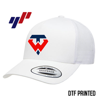 Yupoong 6506 Adult 5-Panel Retro Trucker Cap DTF PRINTED- Tampa Warriors Baseball