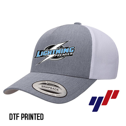 Yupoong 6506 Adult 5-Panel Retro Trucker Cap DTF PRINTED - Lightning Premier Softball