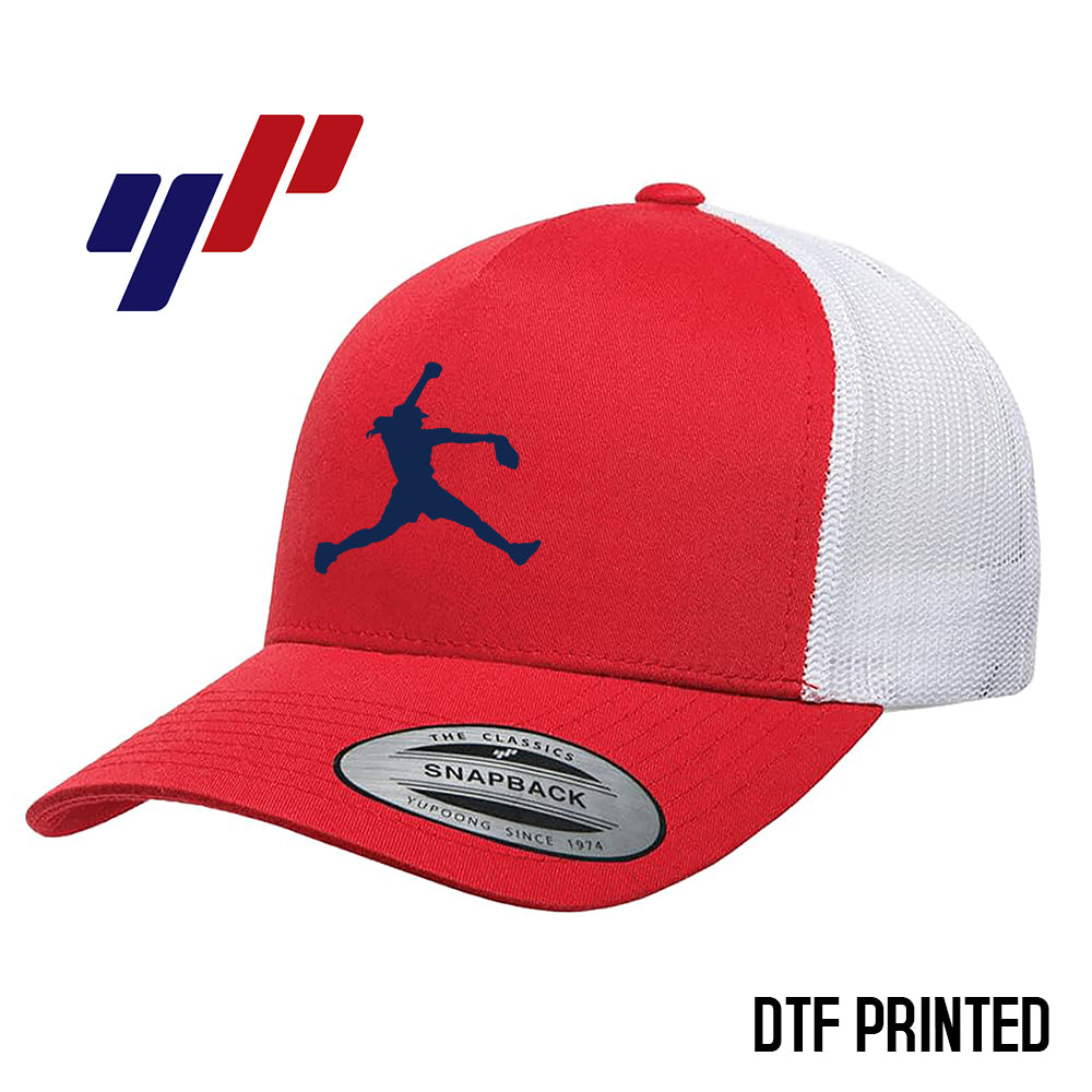 Yupoong 6506 Adult 5-Panel Retro Trucker Cap DTF PRINTED- KY Rockers Softball