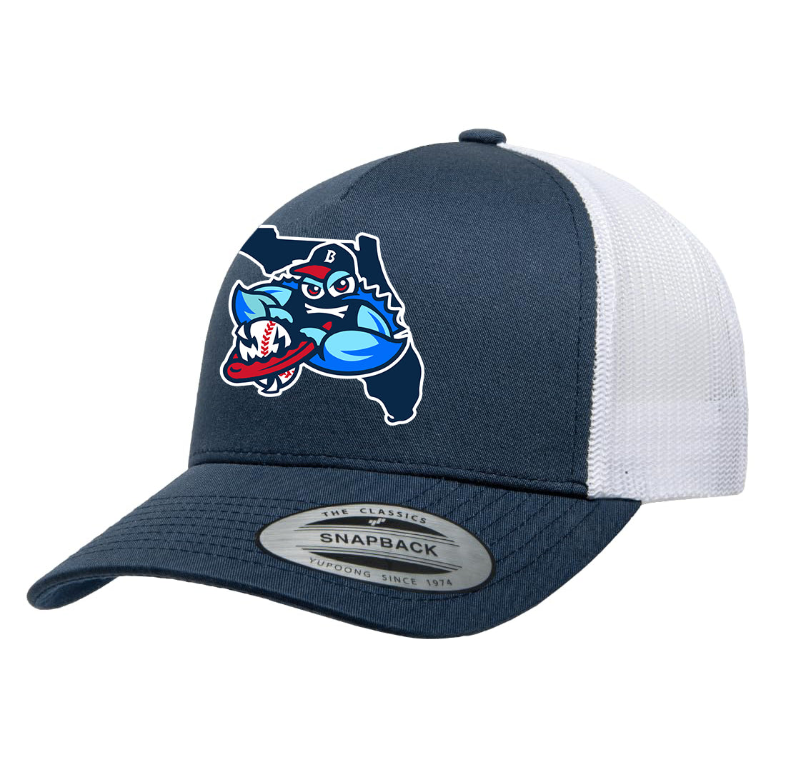 Yupoong 6506 Adult 5-Panel Retro Trucker Cap - FCA Blue Claws