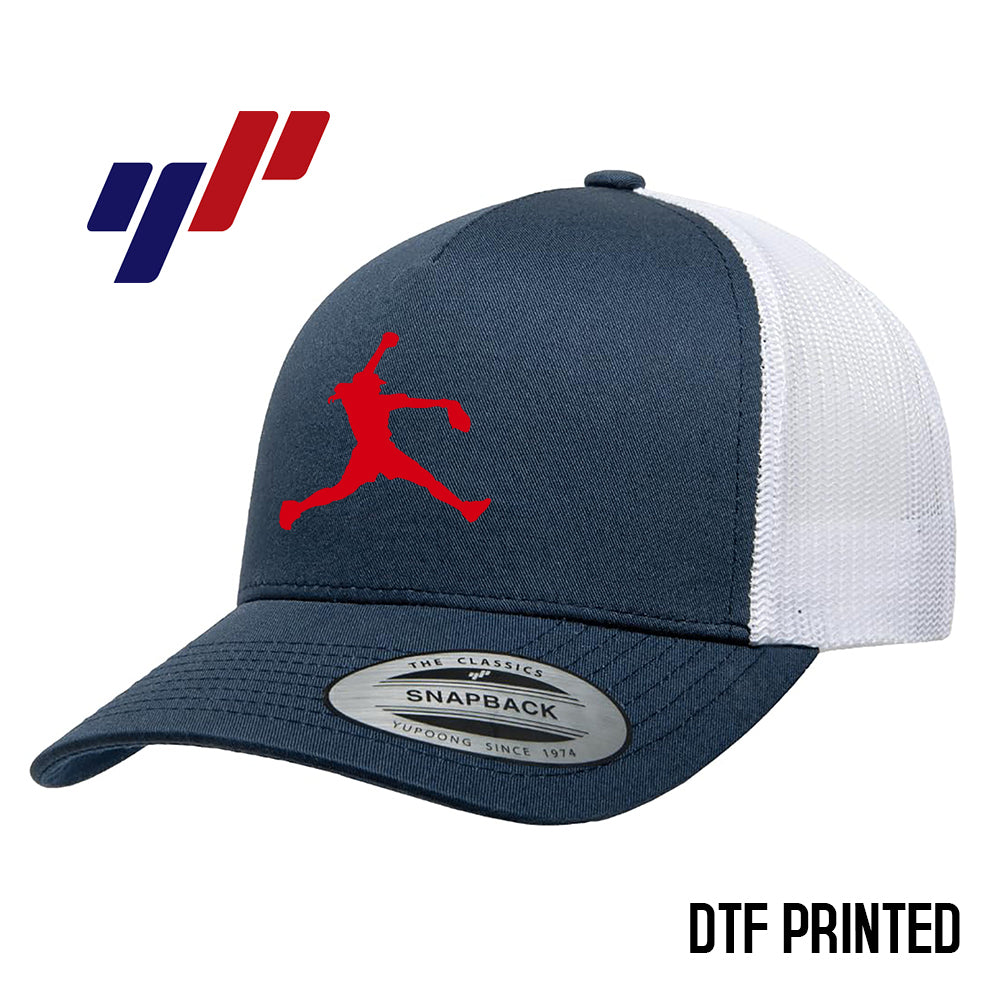 Yupoong 6506 Adult 5-Panel Retro Trucker Cap DTF PRINTED- KY Rockers Softball