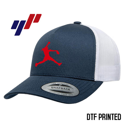 Yupoong 6506 Adult 5-Panel Retro Trucker Cap DTF PRINTED- KY Rockers Softball