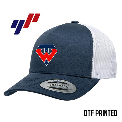 Yupoong 6506 Adult 5-Panel Retro Trucker Cap DTF PRINTED- Tampa Warriors Baseball