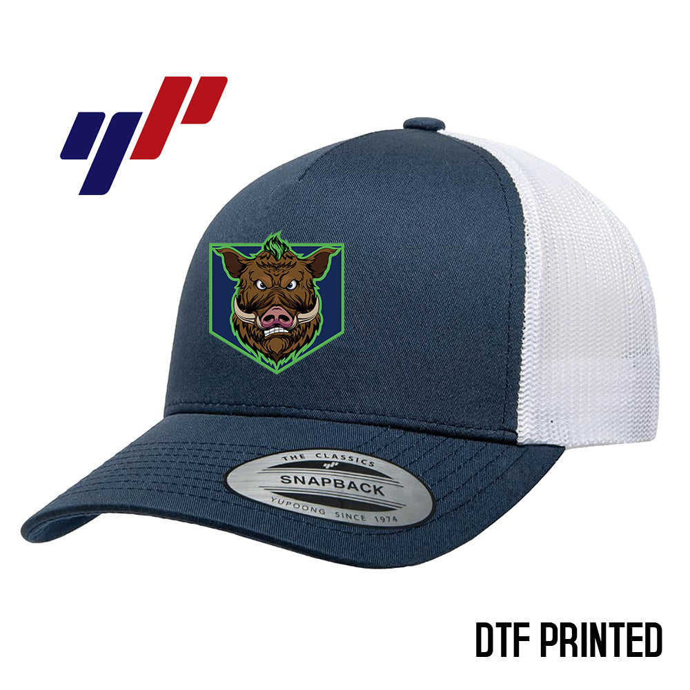 Yupoong 6506 Adult 5-Panel Retro Trucker Cap DTF PRINTED- OBP - War Hogs