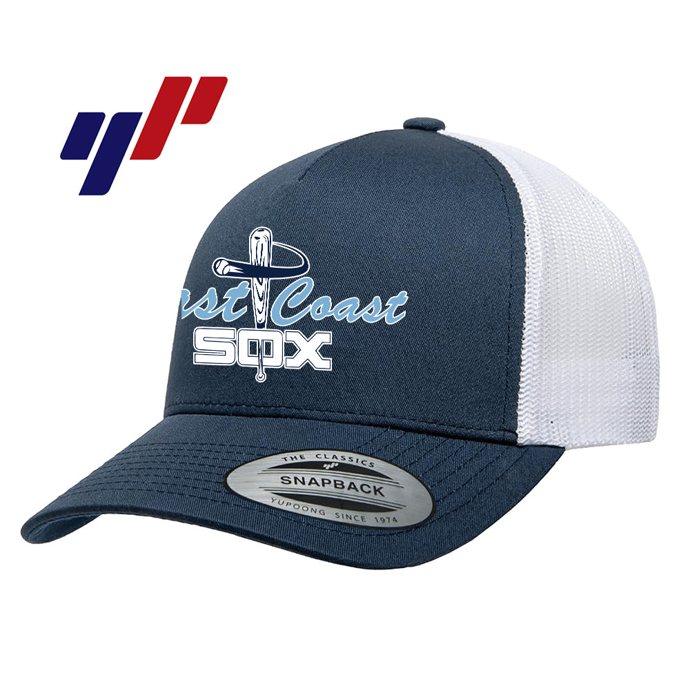 Yupoong 6506 Adult 5-Panel Retro Trucker Cap - East Coast Sox