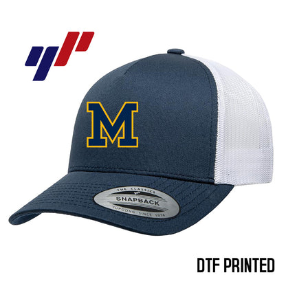 Yupoong 6506 Adult 5-Panel Retro Trucker Cap DTF PRINTED- Midland Baseball