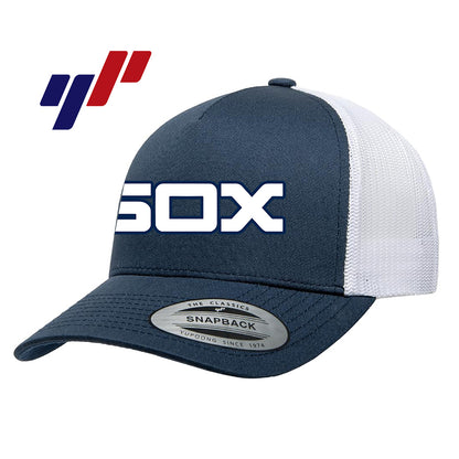 Yupoong 6506 Adult 5-Panel Retro Trucker Cap - Blue Sox