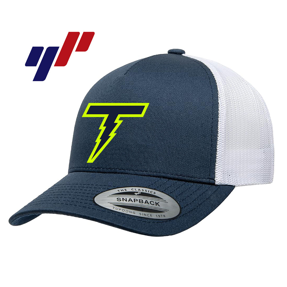 Yupoong 6506 Adult 5-Panel Retro Trucker Cap DTF PRINTED- Ponte Vedra Thunder Baseball