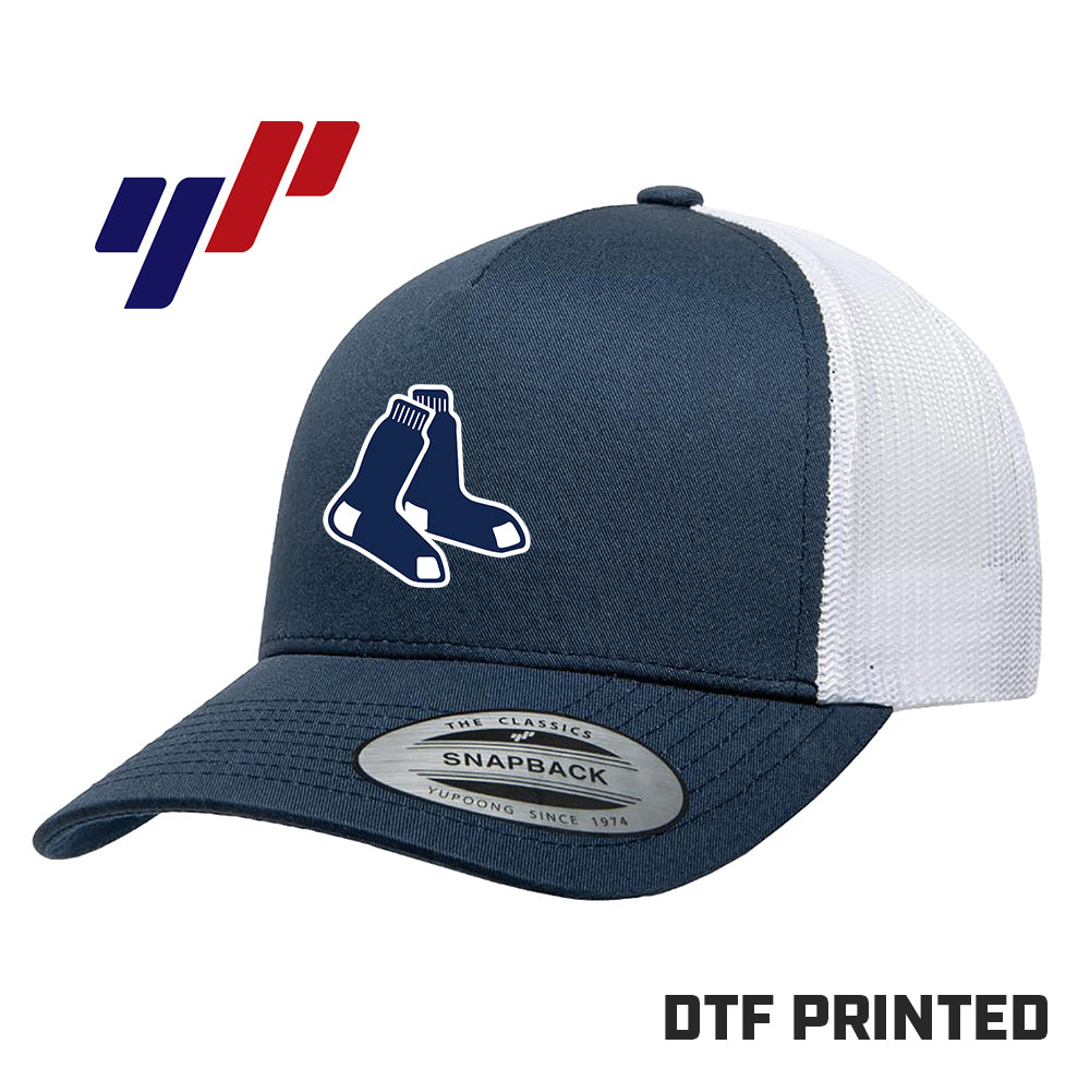 Yupoong 6506 Adult 5-Panel Retro Trucker Cap DTF PRINTED - Blue Sox Baseball