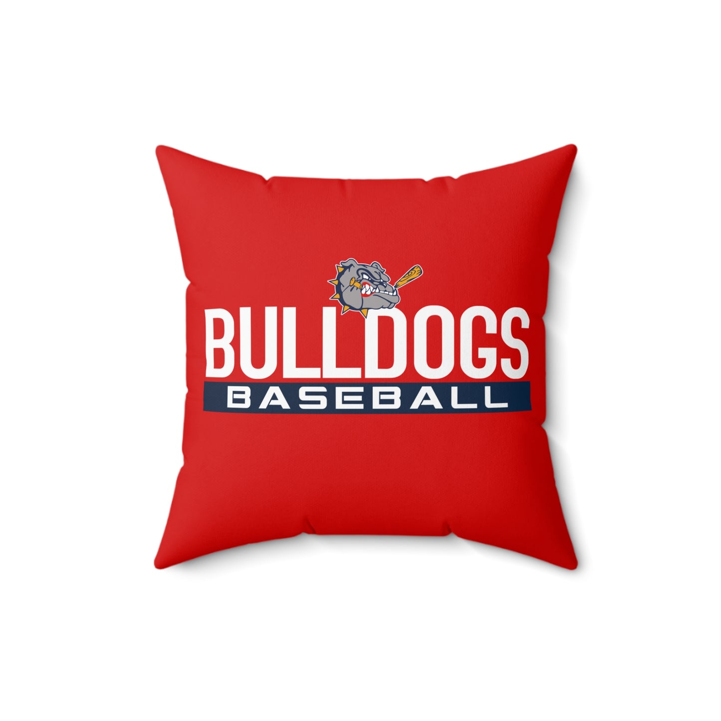 Spun Polyester Square Pillow Bloomingdale Bulldogs Baseball