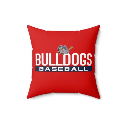 Spun Polyester Square Pillow Bloomingdale Bulldogs Baseball