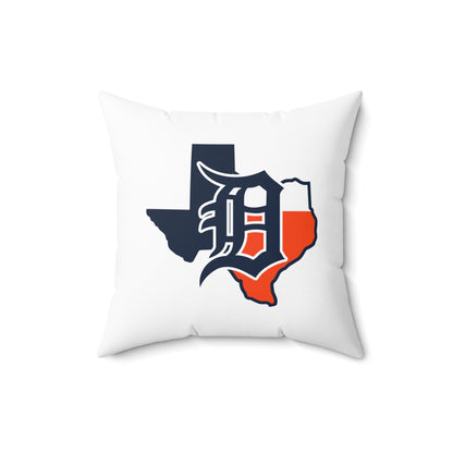Spun Polyester Square Pillow Dallas Tigers Baseball