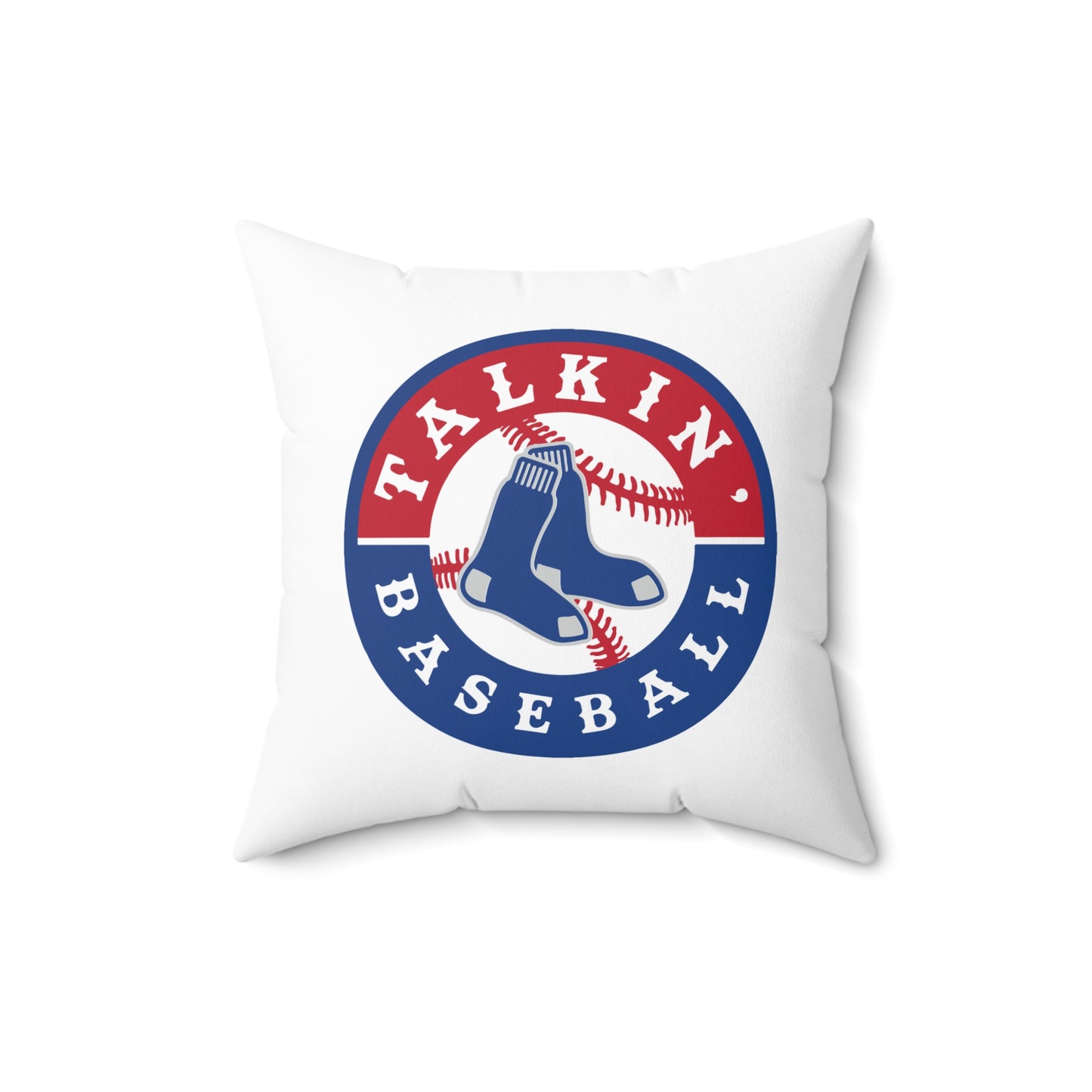 Spun Polyester Square Pillow Talkin' Baseball