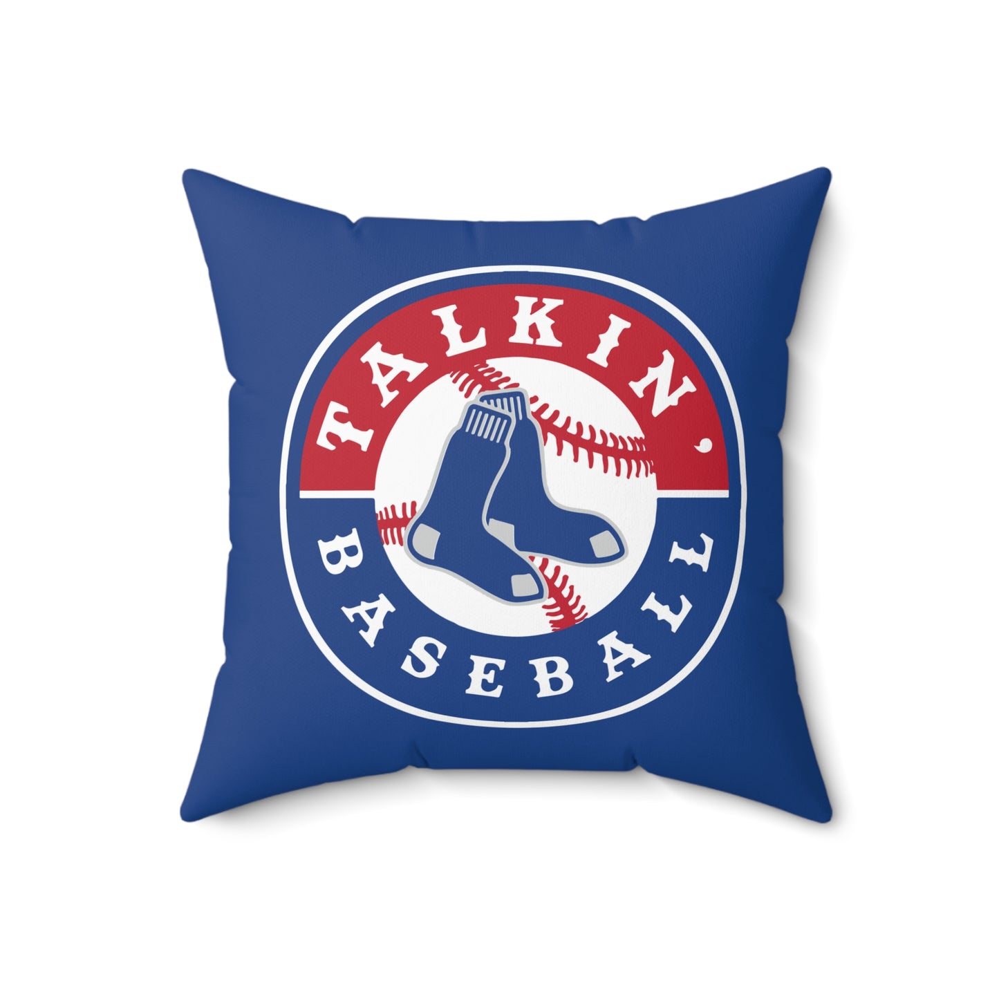 Spun Polyester Square Pillow Talkin' Baseball